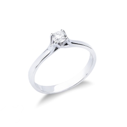 Bague solitaire diamant 0.25 ct en or blanc 750