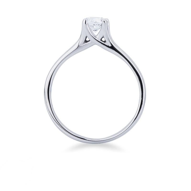 Bague diamant solitaire élégante en or blanc 18k ct. 0,40