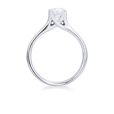 Bague Solitaire en Or Blanc 18k avec Diamant 0,70 ct