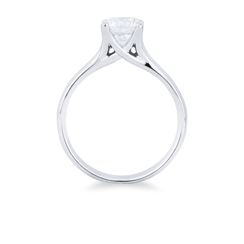 Bague solitaire en or blanc 18 carats avec diamant 1.00 ct