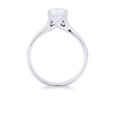 Bague solitaire en or blanc 18 carats avec diamant 1.00 ct
