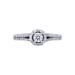 Bague Solitaire en Or Blanc 18k Diamant Central 0,25 ct 2