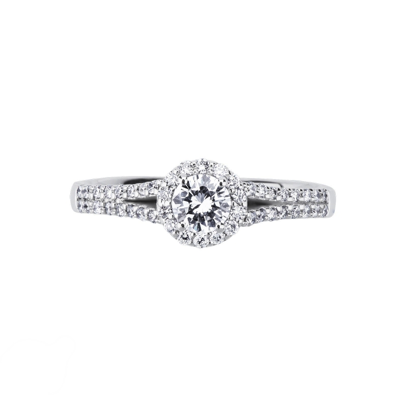 Bague solitaire avec diamant central 0.30 ct 