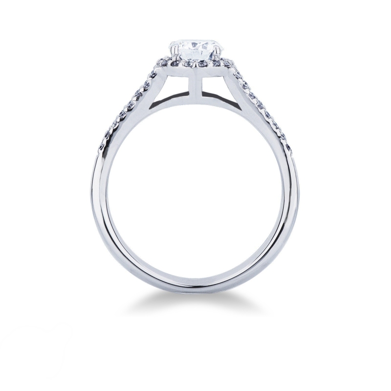 Bague solitaire avec diamant central 0.50 ct