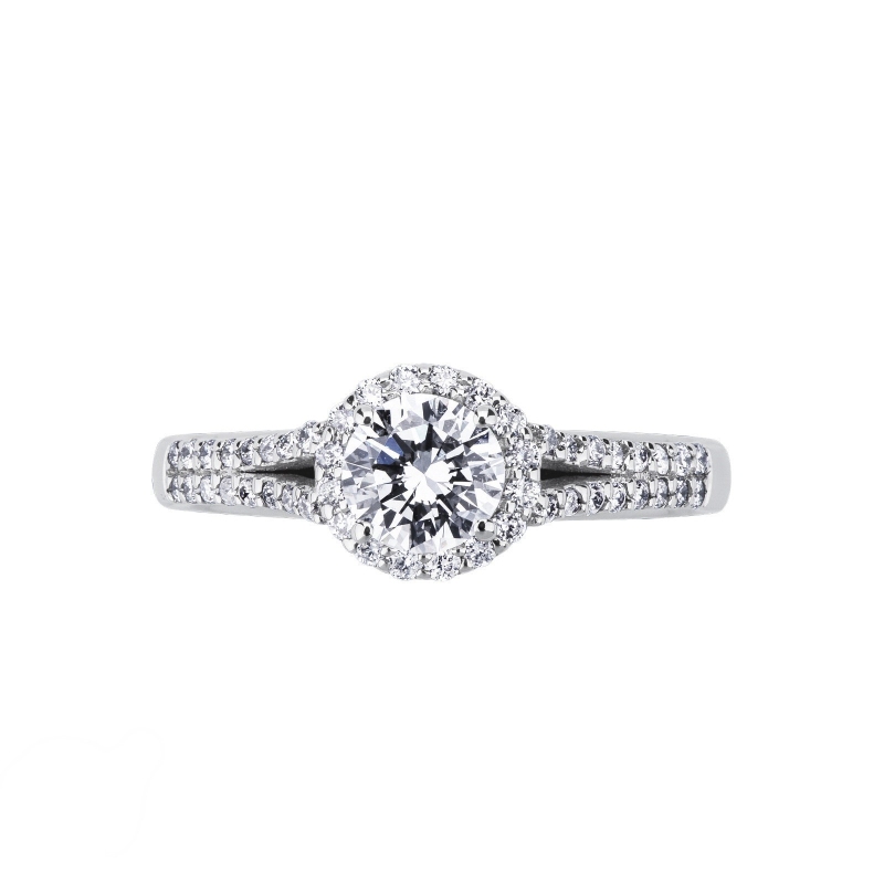 Bague solitaire avec diamant central 0.50 ct