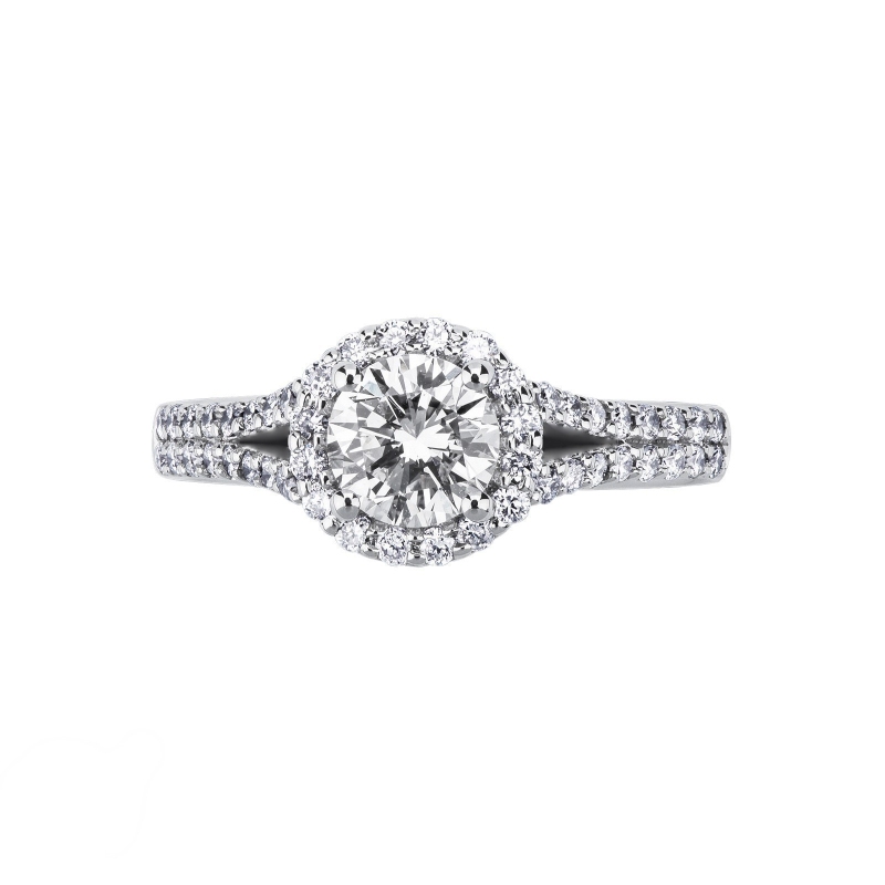 Bague solitaire avec diamant central 0.70 ct 