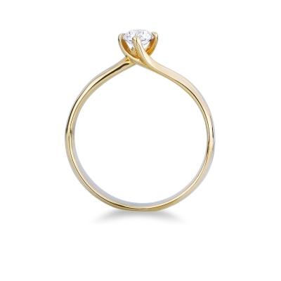 Bague Classique en Or Jaune 18k avec Diamant ct. 0,30