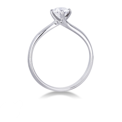 Bague de fiançailles solitaire en or blanc 18 carats avec diamant 0.50 ct