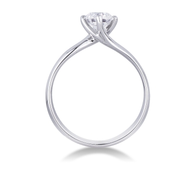 Bague solitaire à griffes confort 0,70 ct