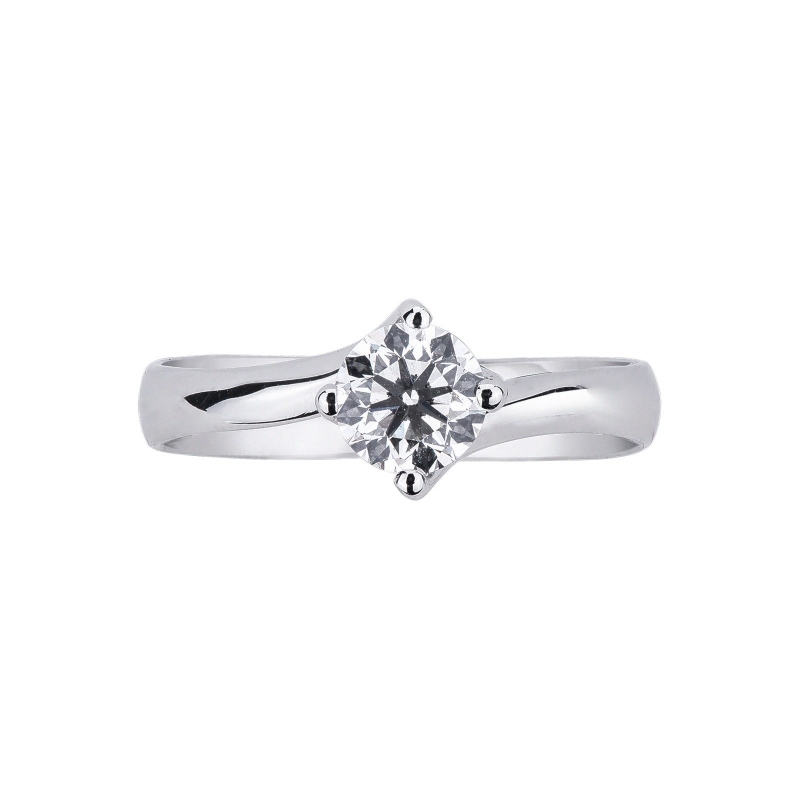 Bague solitaire à griffes confort 0,70 ct
