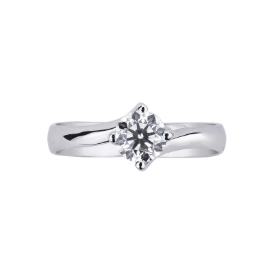 Bague solitaire à griffes confort 0,70 ct