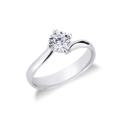 Bague solitaire à griffes confort 0,70 ct