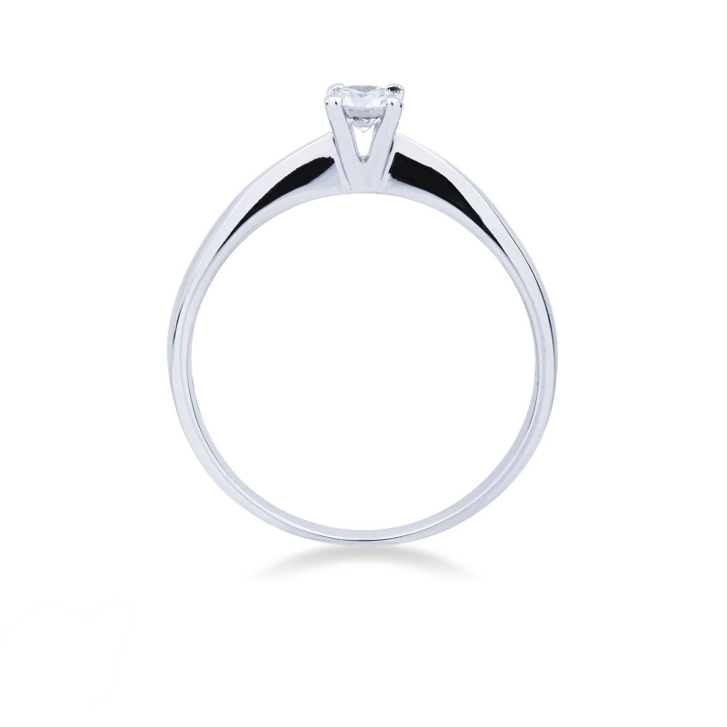 Bague en Or Blanc 18k avec Diamant 0,15 ct