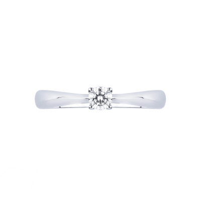 Bague en Or Blanc 18k avec Diamant 0,15 ct