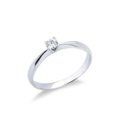 Bague en Or Blanc 18k avec Diamant 0,15 ct