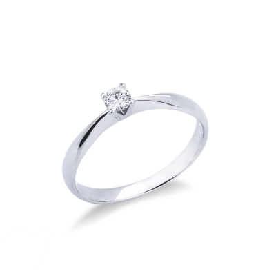 Bague en Or Blanc 18k avec Diamant 0,15 ct