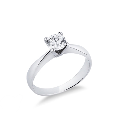 Bague Solitaire Or Blanc 18k avec Diamant Brillant
