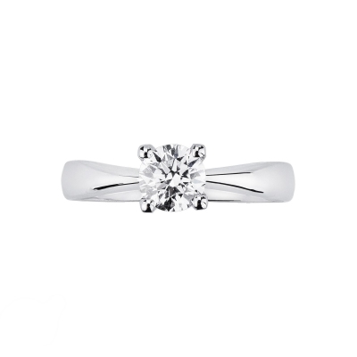 Bague solitaire diamant en or blanc 18 carats