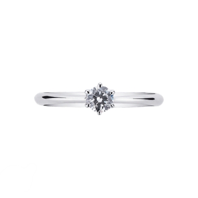 Bague solitaire en diamant 0.30 ct or blanc 18k