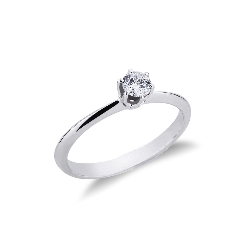 Bague solitaire en diamant 0.30 ct or blanc 18k