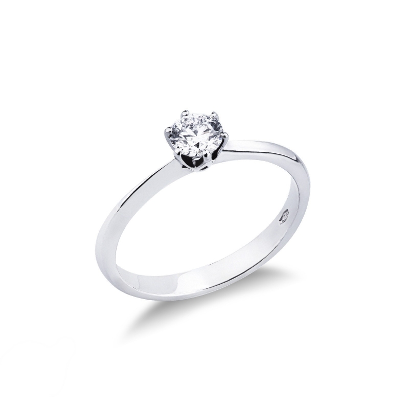 Solitaire or blanc 18k diamant 0.40 ct 