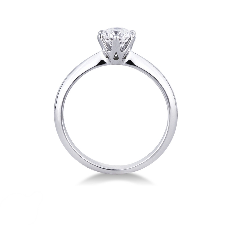 Bague diamant solitaire 0.70 ct et or blanc 18k