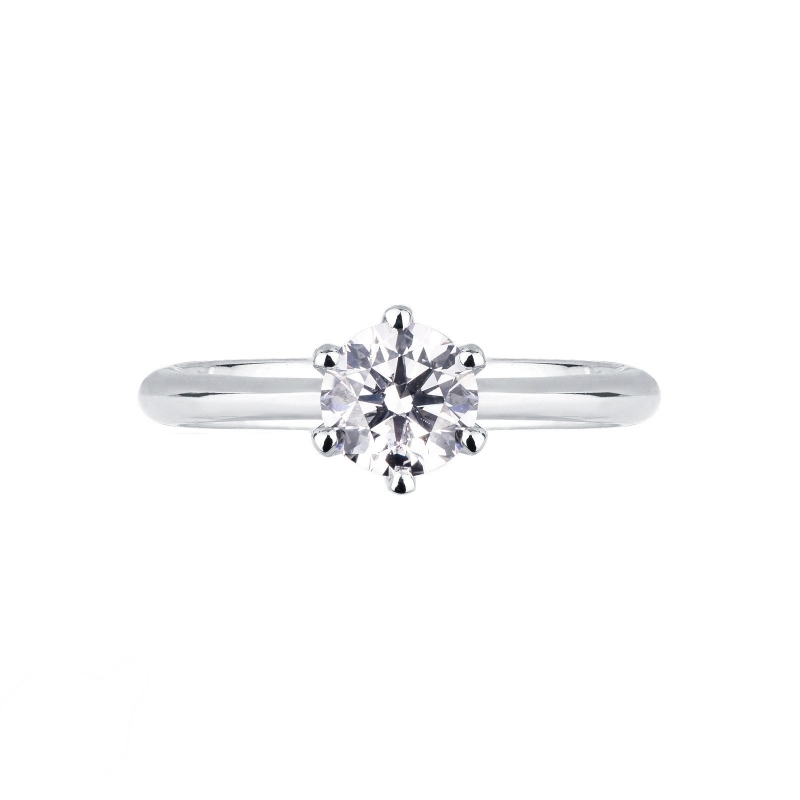Bague diamant solitaire 0.70 ct et or blanc 18k