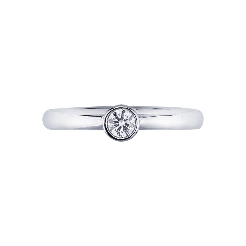 Solitaire or blanc 750 diamant 0.15 ct