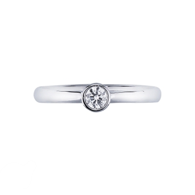 Solitaire or blanc 750 diamant 0.15 ct
