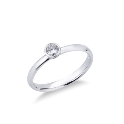 Solitaire or blanc 750 diamant 0.15 ct