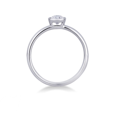 Bague en or 18k et diamant rond  0.40 ct