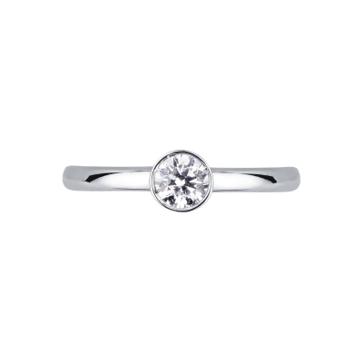 Solitaire en or blanc 750 avec diamant  0.50 ct