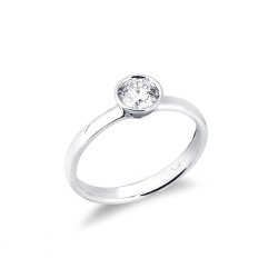 Solitaire en or blanc 750 avec diamant  0.50 ct