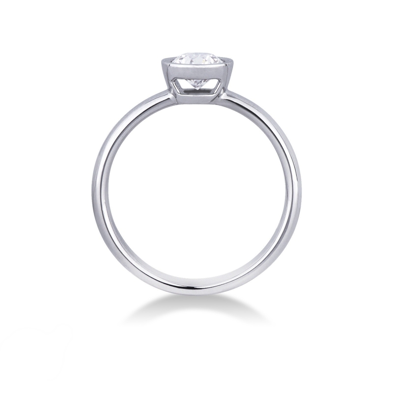 Solitaire en or blanc 18k diamant brillant 0.70 ct