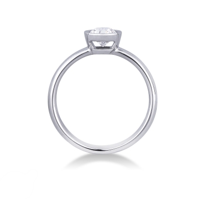 Solitaire en or blanc 18k diamant brillant 0.70 ct