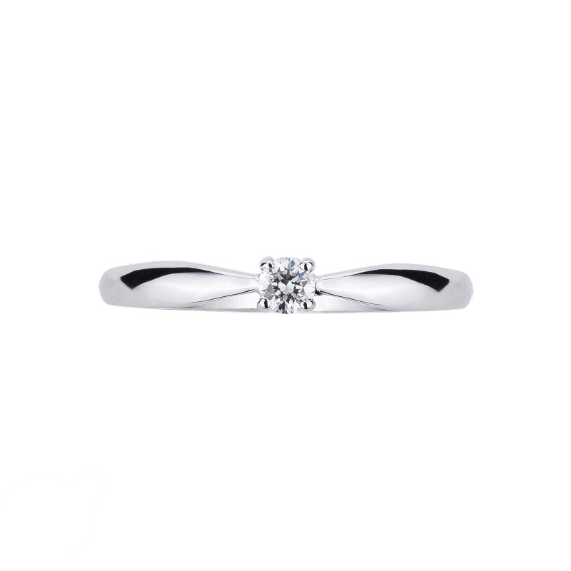 Solitaire en diamant 0.10 ct or blanc 18k 