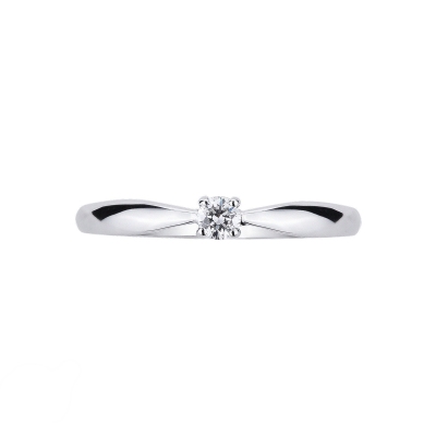 Solitaire en diamant 0.10 ct or blanc 18k 