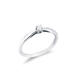 Solitaire en diamant 0.10 ct or blanc 18k 