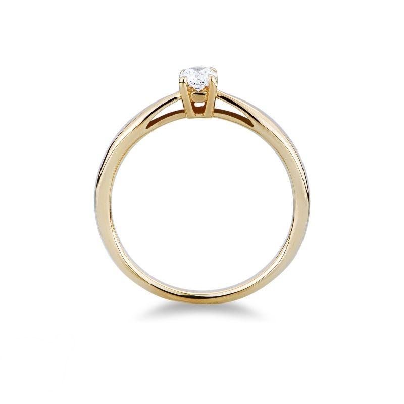 Bague solitaire diamant or jaune 18k ct 0.20