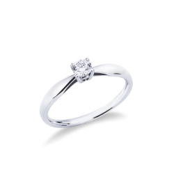 Bague or blanc solitaire diamant 0.25 ct