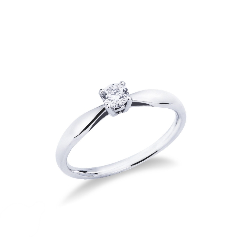Bague or blanc solitaire diamant 0.25 ct