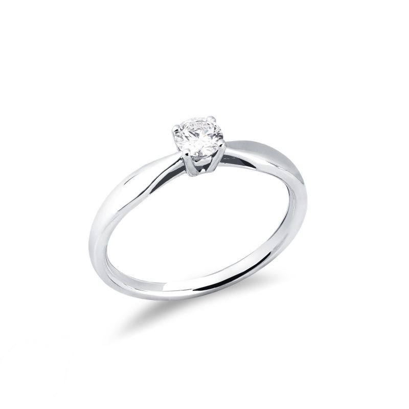 Bague solitaire diamant 0,30 ct or blanc 18k