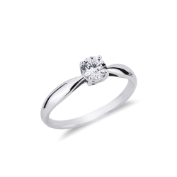 Bague de fiançailles en or blanc 18k avec diamant 0.50 ct
