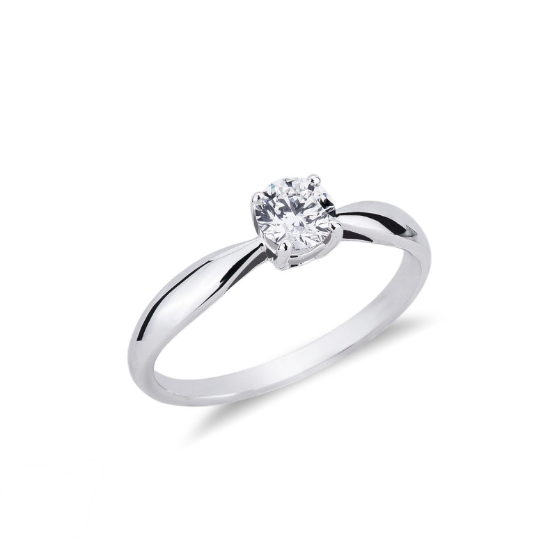 Bague de fiançailles en or blanc 18k avec diamant 0.50 ct