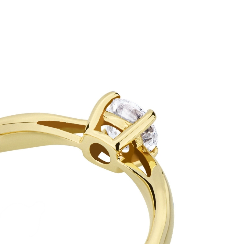 Bague solitaire diamant 0,50 ct or jaune 18k