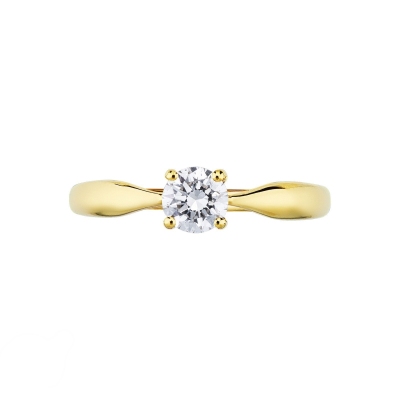 Bague solitaire diamant 0,50 ct or jaune 18k