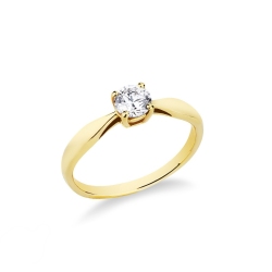 Bague solitaire diamant 0,50 ct or jaune 18k
