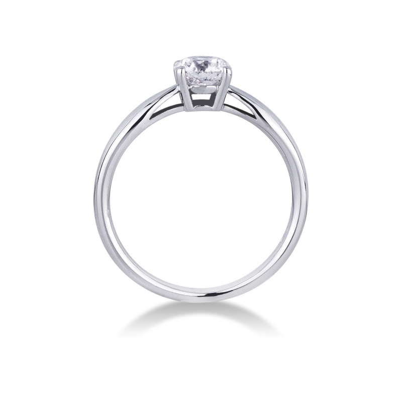 Solitaire bague en or blanc 18k avec diamant 0.70 ct