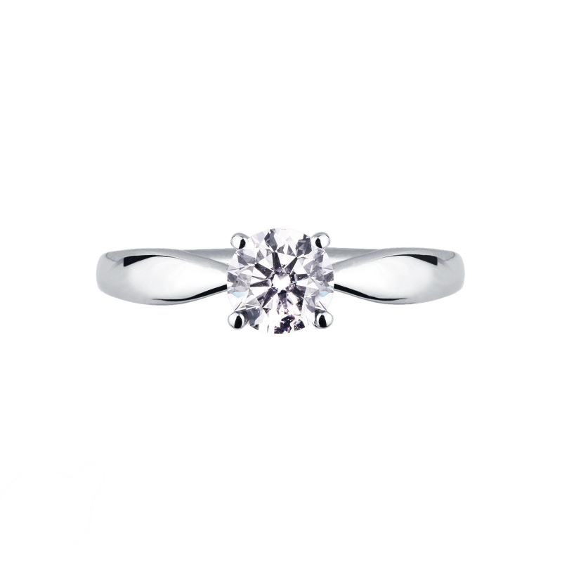 Solitaire bague en or blanc 18k avec diamant 0.70 ct