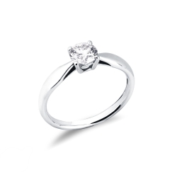 Solitaire bague en or blanc 18k avec diamant 0.70 ct